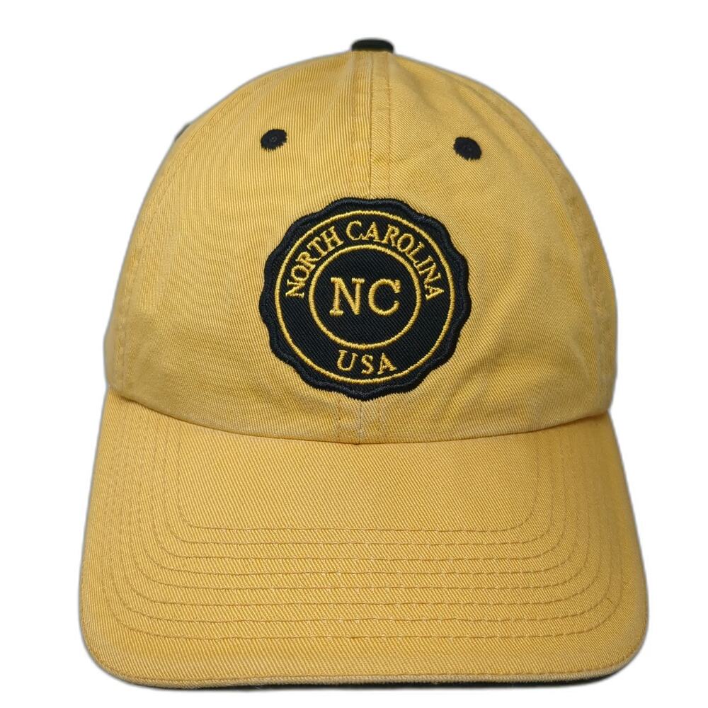 Fahrenheit Baseball Cap Yellow One Size North Carolina USA Patch Adjustable Hat